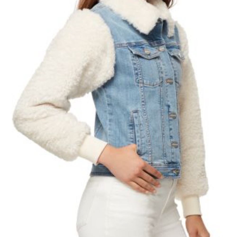 SANCTUARY Minka Faux Fur Denim Jacket